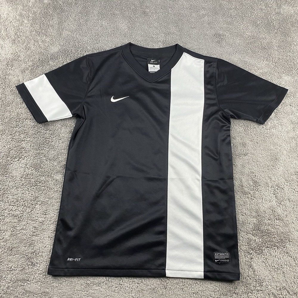 Nike Dri-Fit Football‎ Soccer Jersey Womens Large Black White Short Sleeve